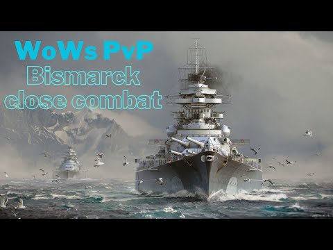 Wows PvP moments VIII Bismarck warship close combat