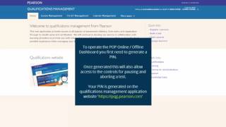 Pearson Onscreen Platform – Create User PIN & Offline Dashboard Login