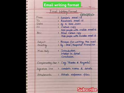 Email writing class 11 l How to write Email
