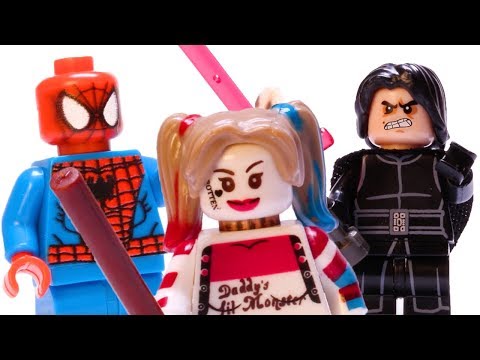 LEGO Star Wars STOP MOTION Kylo Ren vs Spiderman vs Gandalf vs Harry Potter | By LEGO Worlds Video