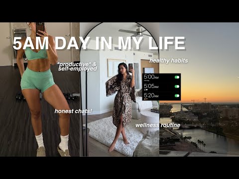 5AM DAY IN MY LIFE| *productive*, self-employed morning, healthy habits & honest chats!