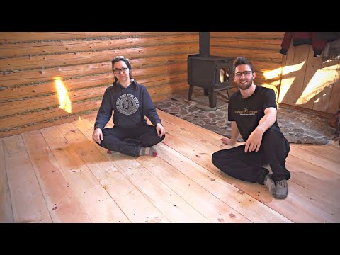 Building A Log Cabin | Ep. 47 | The floor is installed! No more ugly OSB | Cutting more trees