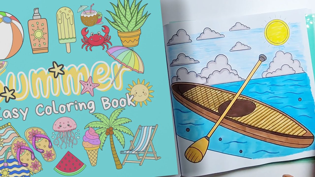 Summer Paddleboard Coloring 🏄♀️ | Relaxing Beach Vibes | Coloring Story