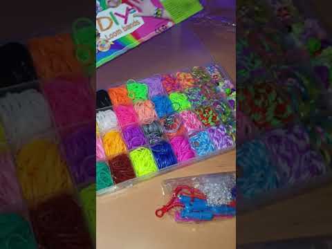 selizo Loom Bänder Set, 2200+ Loom Bänder Zubehör Bunte Gummibänder Loops Gummis, Ganz viel Bastelve