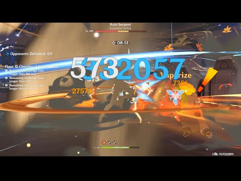 Slaying Ruin Serpent in 29 seconds - Spiral Abyss Floor 12 (12-3-2 speedrun) v2.8