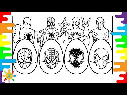 Spider-Man Coloring Page | Surprise Eggs & Superheroes Painting #coloringpages
