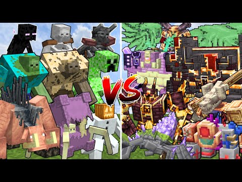 All MINECRAFT MUTANT MONSTERS vs ALL L_ENDER'S CATACLYSM MOBS | Minecraft Mob Battle