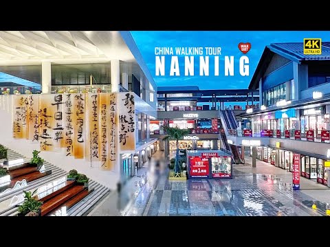 Excursão a pé em Nanning, a impressionante capital de Guangxi, China | 4K HDR