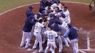 Rays walk off on Longo's two-out homer