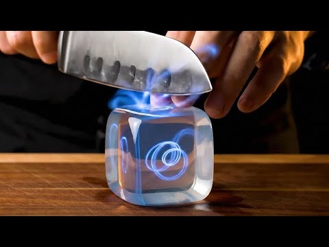 Knife vs Energy Core Cube | ASMR Slicing Cinematic Glow Series