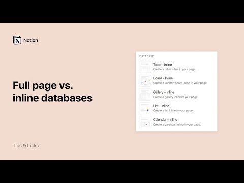 Full page vs. inline databases
