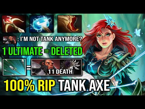 100% Anti Tanker Deleted Axe Like a Creep with 1 Focus Fire = 1 Kill Solo Mid Windranger Dota 2