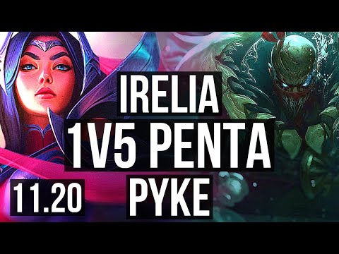 IRELIA vs PYKE (MID) | 1v5 Penta, 11 solo kills, Legendary | JP Grandmaster | v11.20