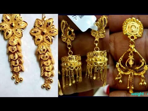 Gold earring design 2021 with weight and price //light...