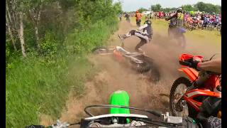 BIG CRASH and racing with NO rear BRAKE!!