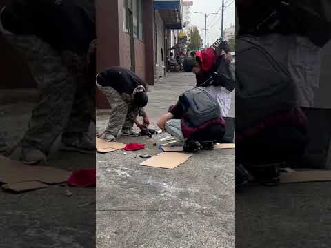 Problema de moradores de rua em Vancouver, Canadá DTES na rua Hastings 👀