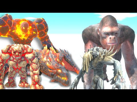 LAVA TRIO VS INFERNALS + PRIMATES - ANIMAL REVOLT BATTLE SIMULATOR