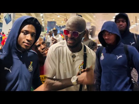 BLACK STARS PLAYERS ARRIVE IN GHANA AFTER GHANA VS CENTRAL AFRICAN REPUBLIC 5-0 || BEAUTIFUL SCENES