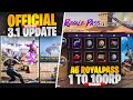 A6 Royal Pass 1 To 100 Rp Rewards |3.1 Update Official Patch Note | New Features | PUBGM