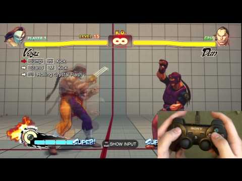 Super Street Fighter 4 Vega Trials 1-24 PS3 Controller D-Pad Tutorial
