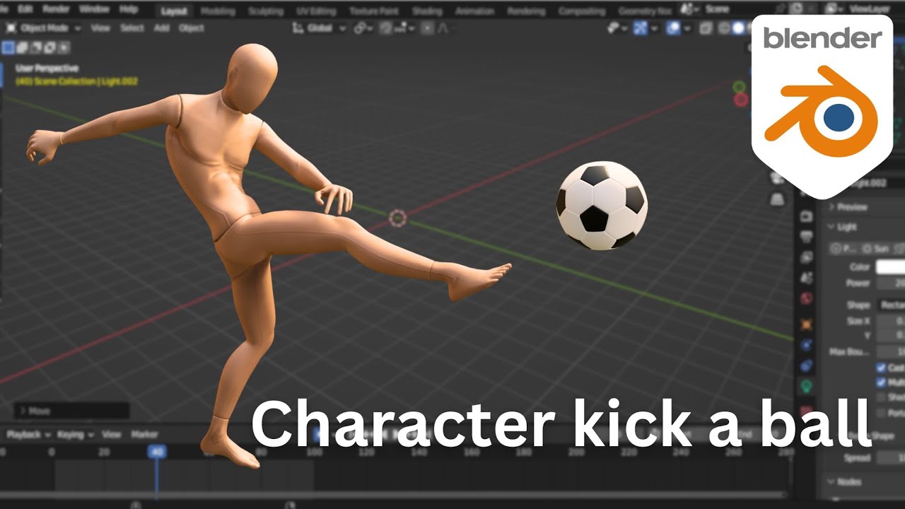 Animating Character to Kick Objects in blender | Blender tutorial