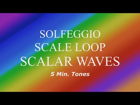 All 9 Solfeggio Frequencies Scalar Waves - Scale Loop - 5 Min. Pure Tones