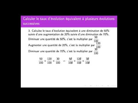 Automatismes : Calculer un taux d'évolution équivalent à plusieurs évolutions successives
