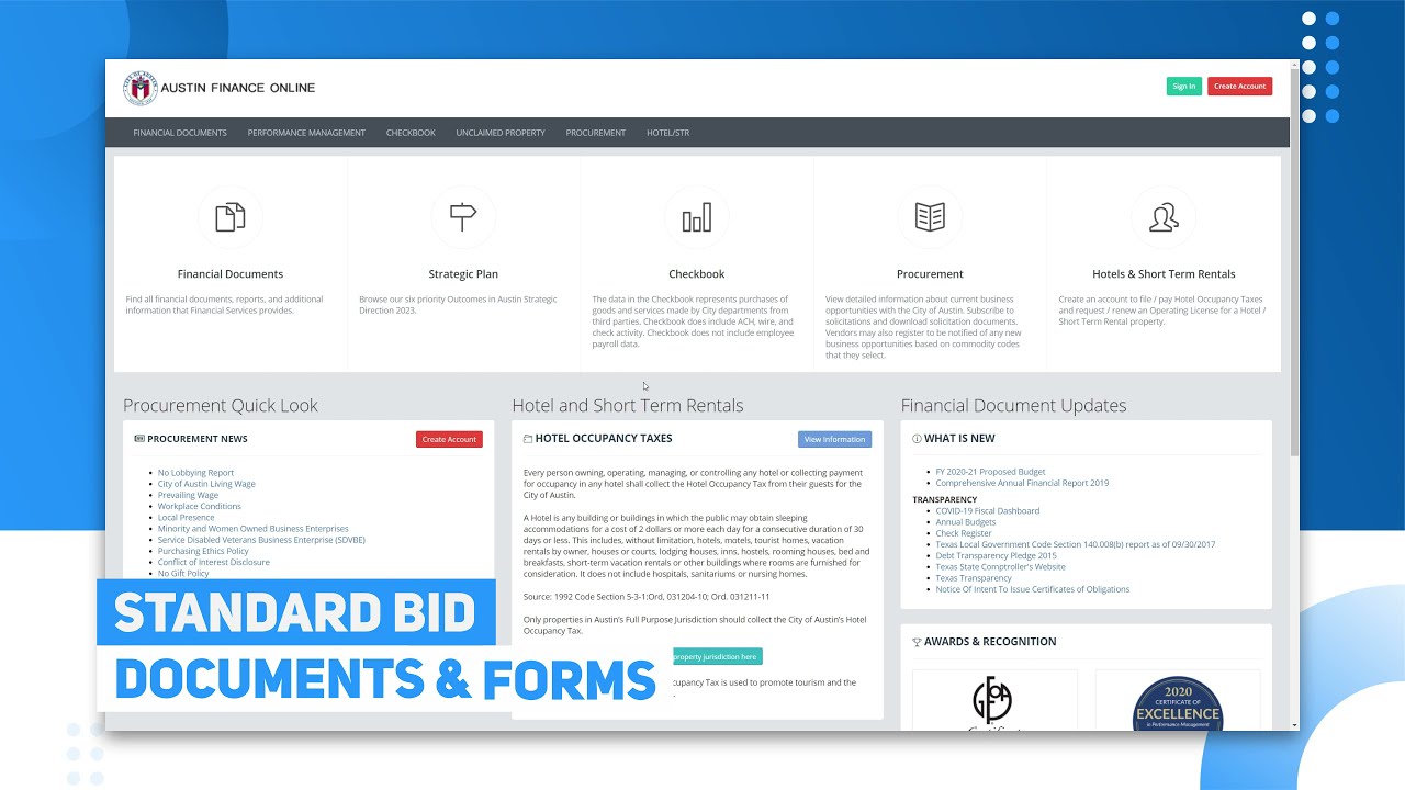 How to Explore and Read Standard Bid Documents and Forms