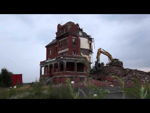 Odd Fellows Worcester MA demolition July 15, 2014 demolition clip