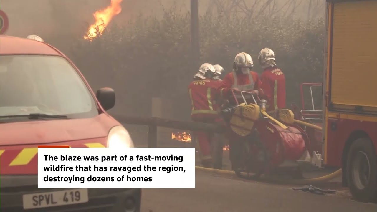 Former firefighter Ludovic Pollet describes defending homes during southwest France wildfires