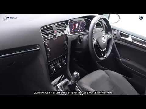 CMG VW SLIGO: 2019 VW Golf 1.6TDIHighline 115BHP Manual Reflex Silver / Black Alcantara