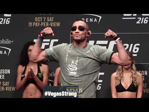 UFC 216  Tony Ferguson vs  Kevin Lee Staredown - MMA Fights WWE