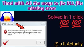 DLL file missing in audacity installation process /how to fix error in audacity installation /dll