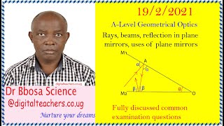 Reflection in plane mirrors revision questions A level