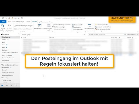 Outlook E-Mail Regeln nutzen für einen aufgeräumten Posteingang / Regel für CC E-Mails einrichten
