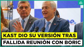 Kast tras abrupto fin de reunión con Boric: "Le ponemos término al proceso de traspaso"