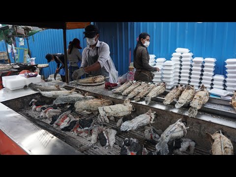 Amazing Delicious Grill Fish on The Street @Camko Stop - Siem Reap Grill Fish The First Brand