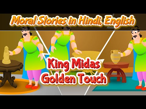 Golden Touch Greedy King Midas Story in Hindi English | Bedtime Moral Stories Hindi | Pebbles Hindi