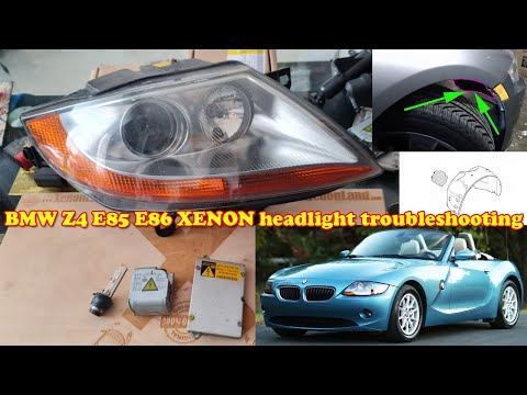 BMW Z4 E85 E86 XENON headlight low beam troubleshooting & HID bulb, igniter and ballast replacement