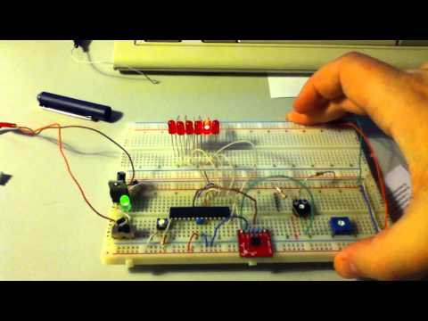 AVR analog to digital test with accelerometer