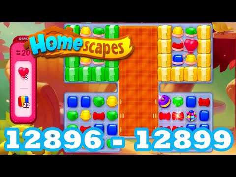 Homescapes Level 12896 - 12899 HD 3 - match puzzle Gameplay | android | IOS | 12897 | 12898