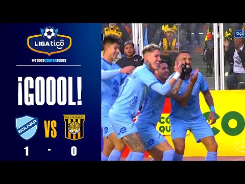 24' ¡Gol de Bolívar! Patricio Rodríguez pisa el balón, engaña a la defensa y abre el marcador.