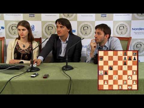 Tal Memorial 2012. Round 3. Alexander Morozevich and Alexander Grischuk commenting on their game