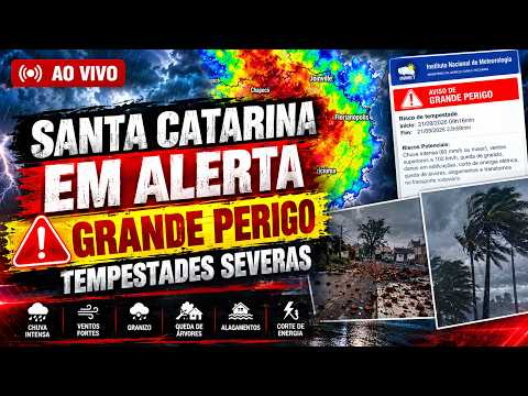 🔴 AO VIVO | TEMPESTADES SEVERAS EM SC, PR E RS – SATÉLITE E RADAR EM TEMPO REAL