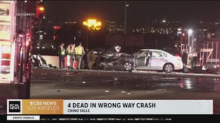 4 killed in wrong-way crash that causes 4 other cars to collide in Chino Hills