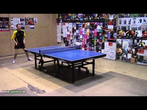 FH topspin against chop with SPINLORD Degu 2.0 mm short pips, table tennis technique