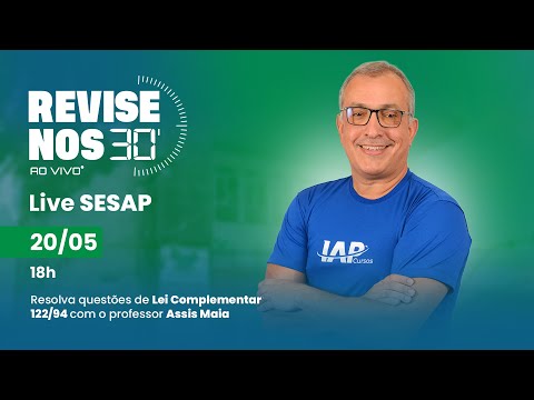 Banner de capa do material gratuito Revise nos 30 - Lei Complementar 122/94 com Prof. Assis Maia