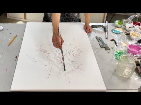 **NEW** Squeegee Vintage Effect - Layers - Acrylic Techniques - Big Canvas!!