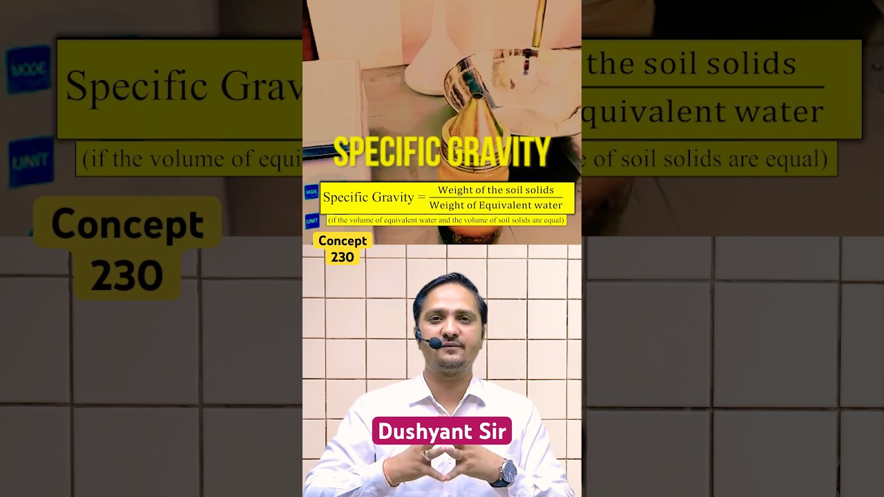 Concept-230 | Specific Gravity| Geo-Technical Engineering By Dushyant Sir #sasuti #ese2025