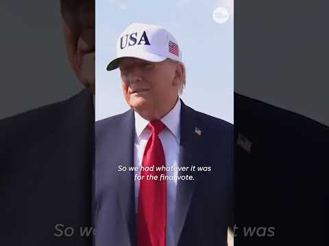 President Trump reacts to the passage of his spending bill